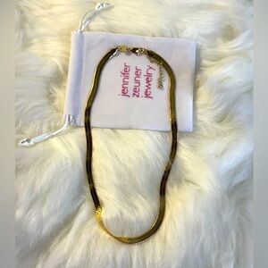 Jennifer Zeuner 14K Hamilton Yellow Gold IP Plated Herringbone Necklace